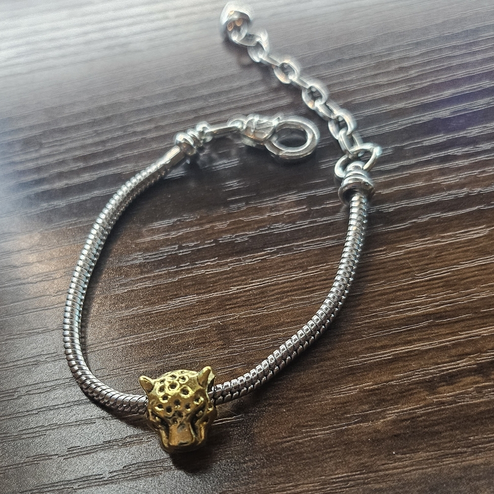 Silver Snake Bracelet Cheetah/Leopard Charm Bracelet